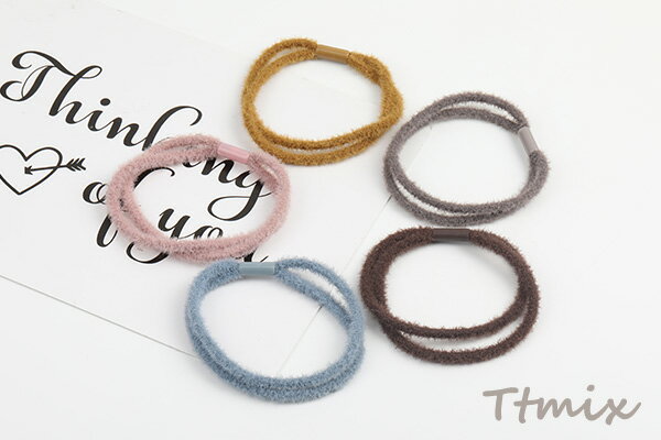 ヘアゴム ヘアアクセサリー 5.5cm カラーミックス（5個セット）