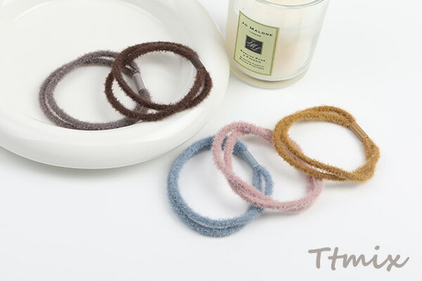 ヘアゴム ヘアアクセサリー 5.5cm カラーミックス（5個セット）