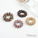 ヘアゴム ヘアアクセサリー 電話線 4cm カラーミックス(4個セット)