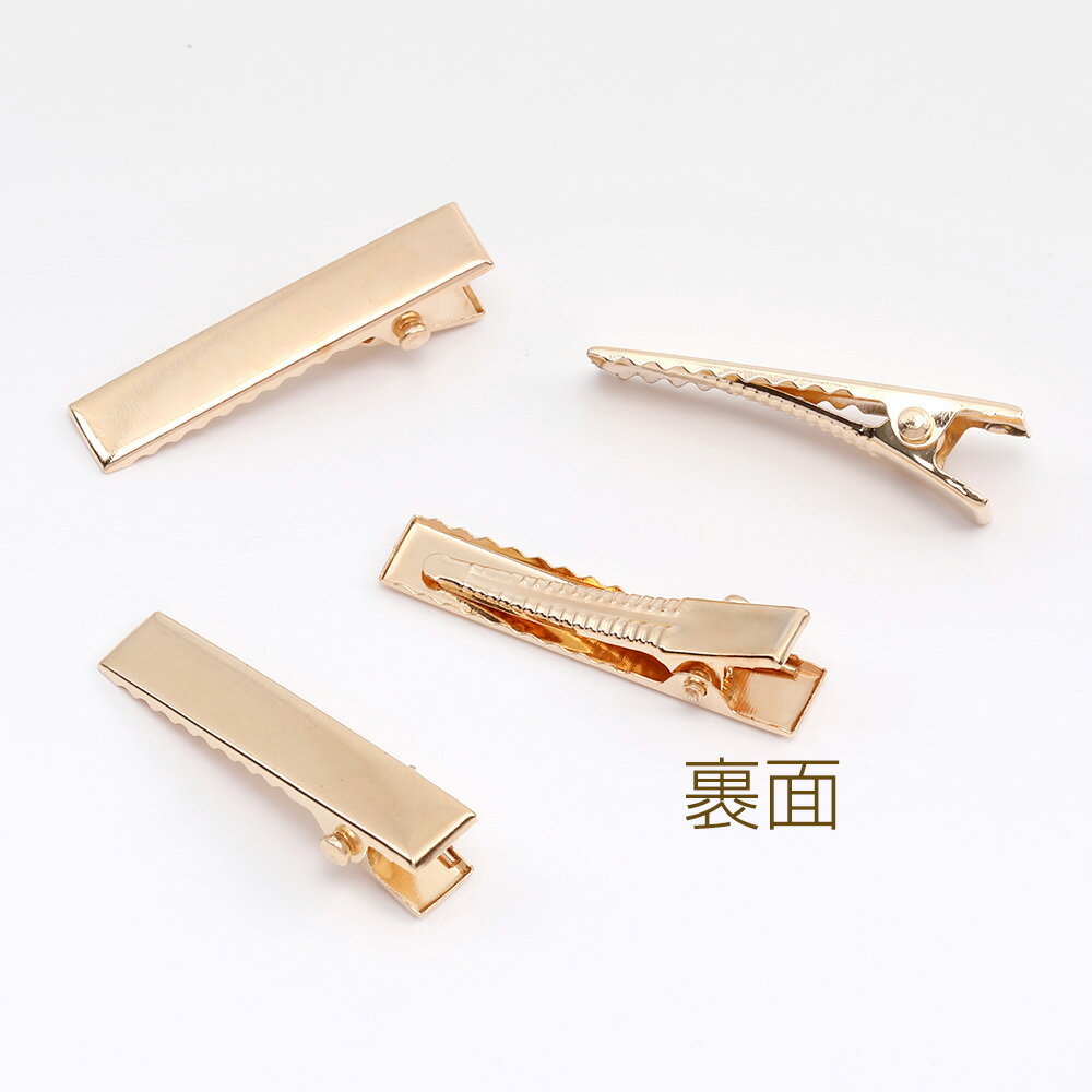 ヘアクリップ 6×32mm ゴールド（10ヶ）