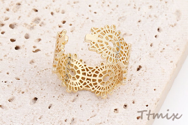 デザインリング 指輪 幅約13mm ゴールド（1ヶ）