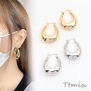 高品質デザインピアス U型フープのピアス 27×38mm(1ペア)