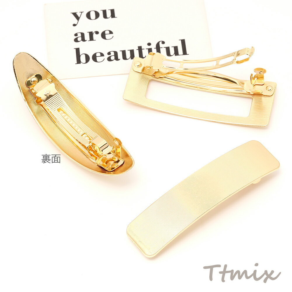 ヘアバレッタ ヘアアクセサリー ゴールド