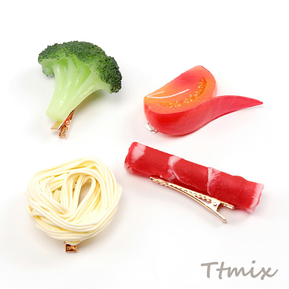 ヘアクリップ 食品サンプルヘアクリップ ブロッコリー ミニチュアフード前髪クリップ メール便不可