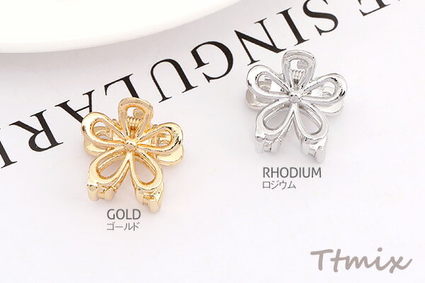 MINIバンスクリップ メタルヘアクリップ フラワー 17mm（2ヶ）