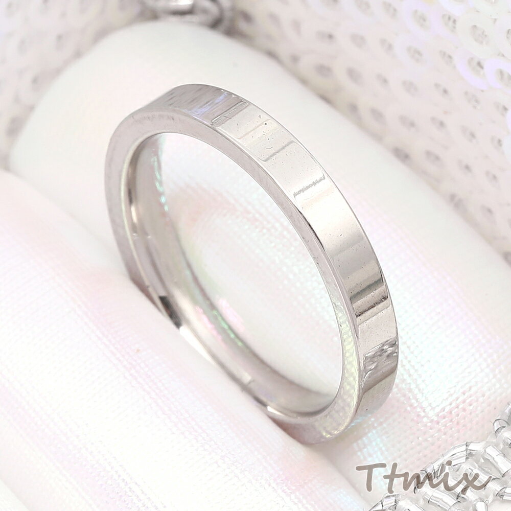 ステンレスリング 指輪 色落ちしにくい シンプルリング 男女兼用 ファッションリング ステンレス製 内径約17mm 幅約3mm（1ヶ）