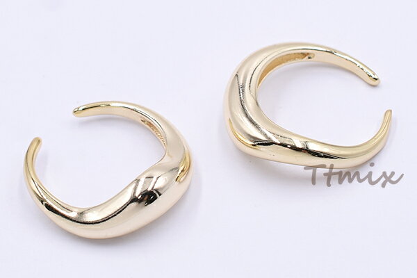 リング フリーサイズメタルデザインリング 幅約7mm サイズ調整可能 ゴールド【1ヶ】