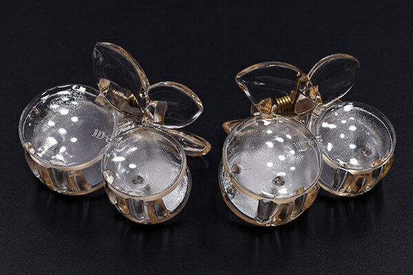 バンスクリップ チェリー 35×45mm ヘアアクセサリー クリアシャンパン【4ヶ】　※ネコポス不可