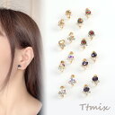 デザインイヤリング オーバル パール付き ラインストーン付き 10×11mm ゴールド(1ペア)