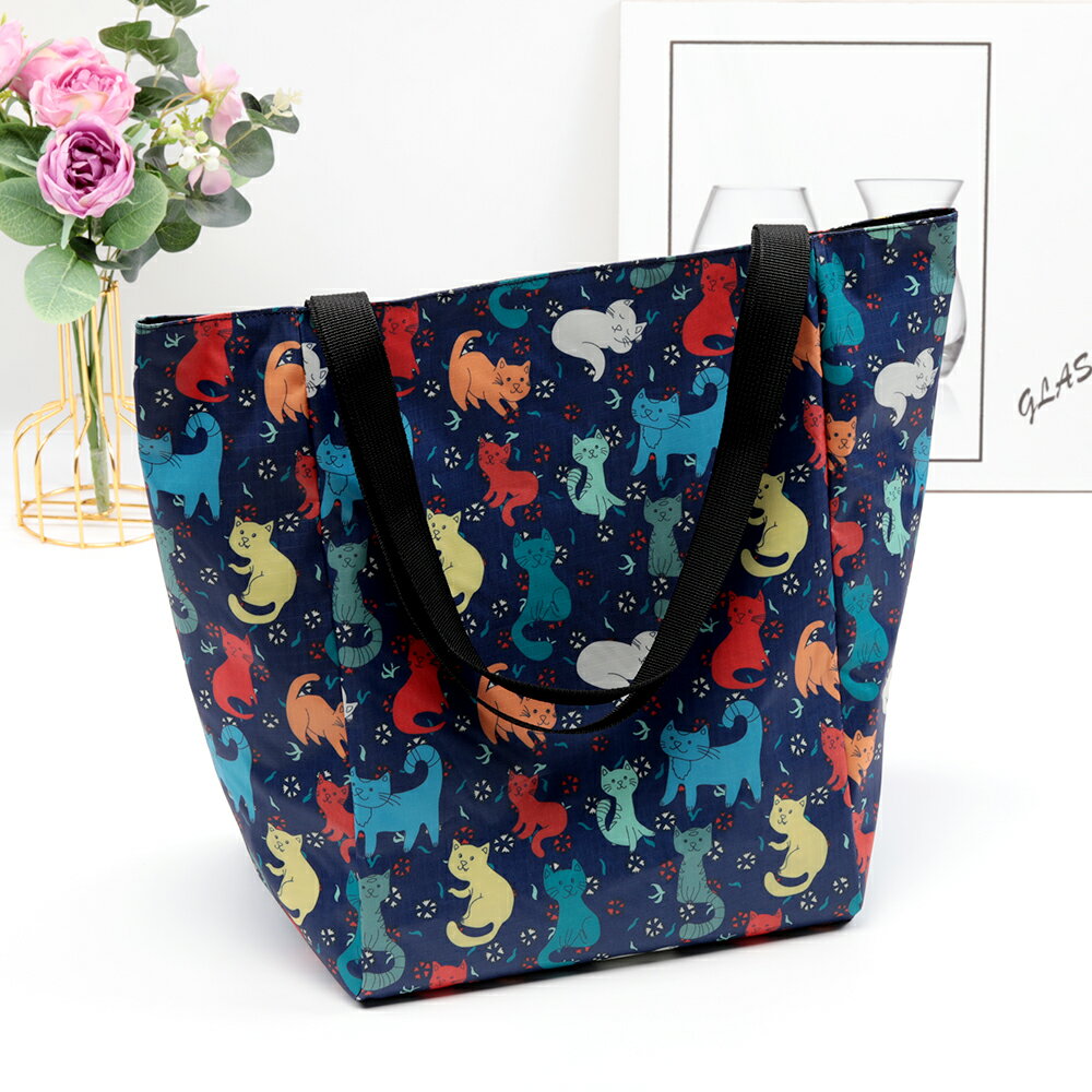 トートバッグネコねこ猫柄防水底マチ...