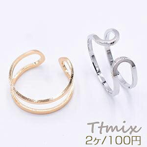 패션 링 반지 더블 링 폭 약 6.5mm[2개]