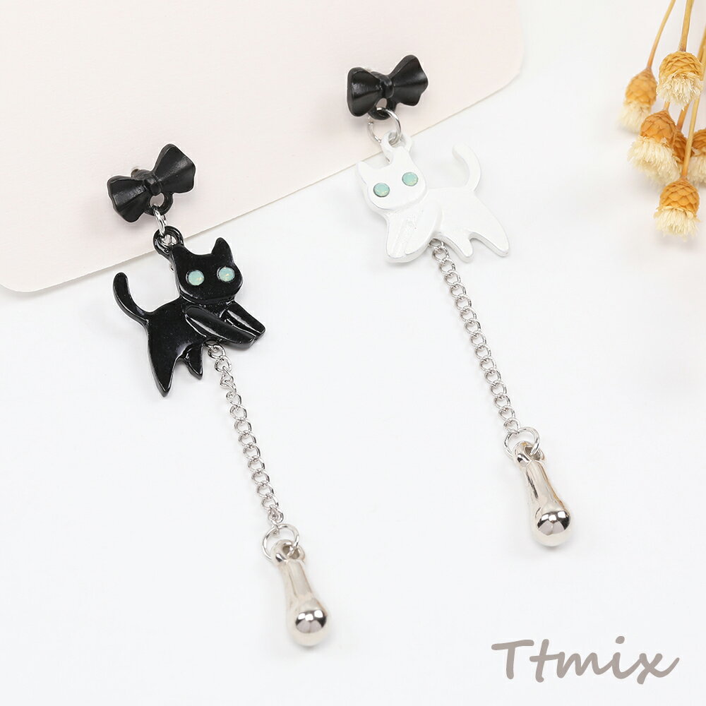 デザインピアスリボン＆猫のピアス1...