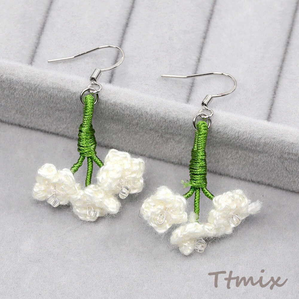 乐天商城 - デザインフックピアス フラワータッセル 20×25mm（1ペア）