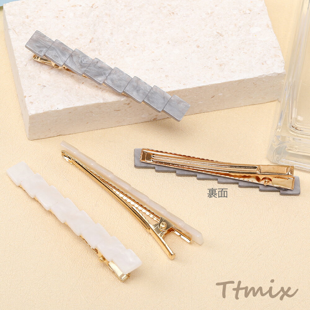 ヘアクリップ スクエア型 0.8×6.5cm（4ヶ）