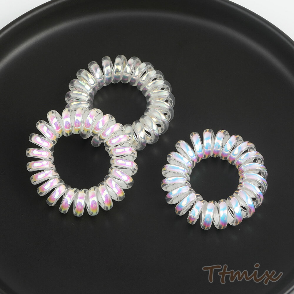 ヘアゴム ヘアアクセサリー 1×4cm オーロラ カラーミックス（3個セット）