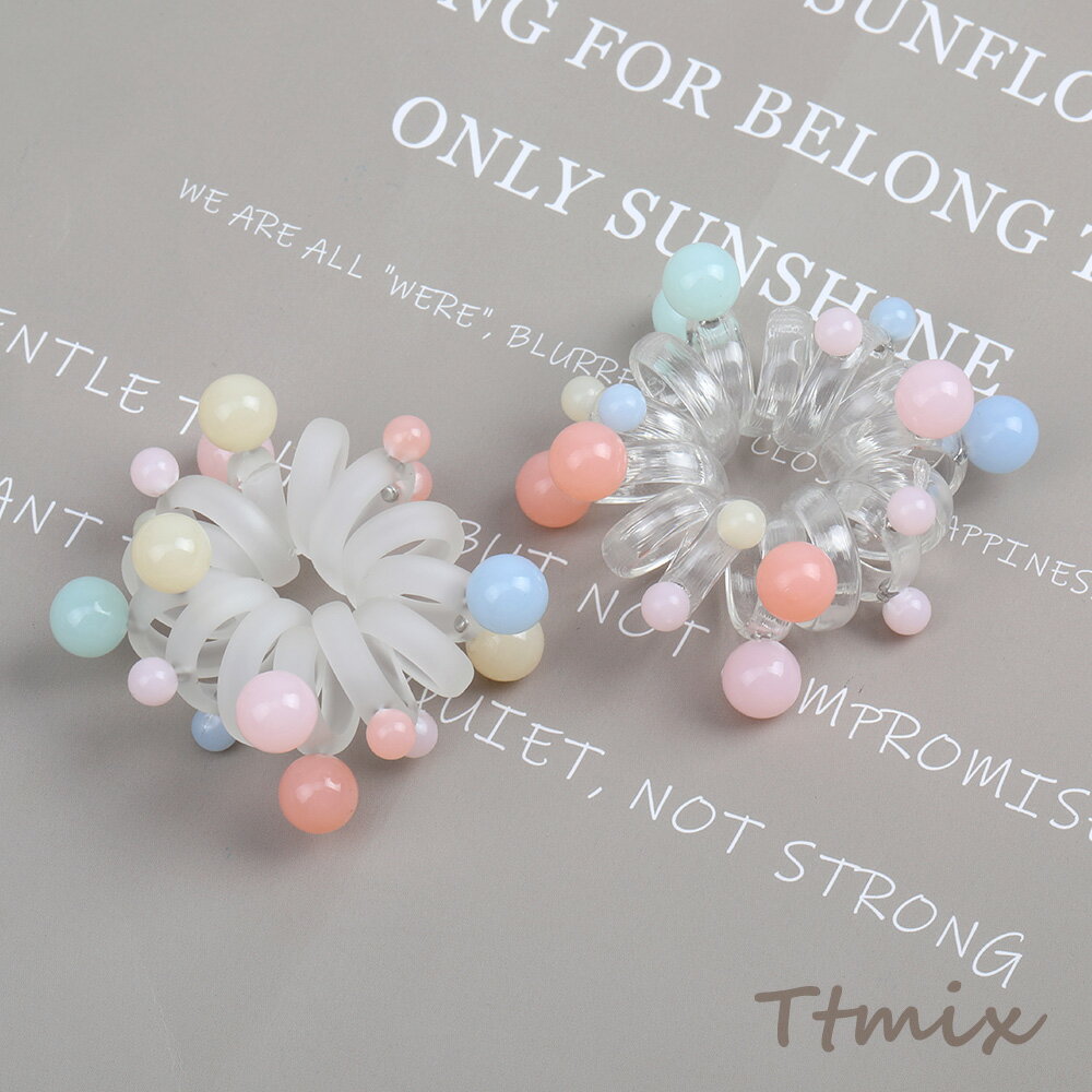 ヘアゴム ヘアアクセサリー 5cm パール付き（2個セット）