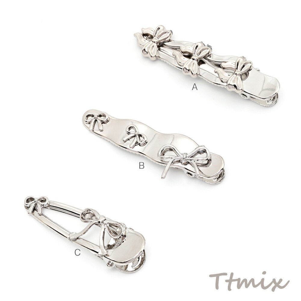 ヘアピン 合金製 リボン クリップヘアピン バレッタ ヘアアクセサリー 髪留め 髪飾り 約1.5×6.5cm（1ヶ）