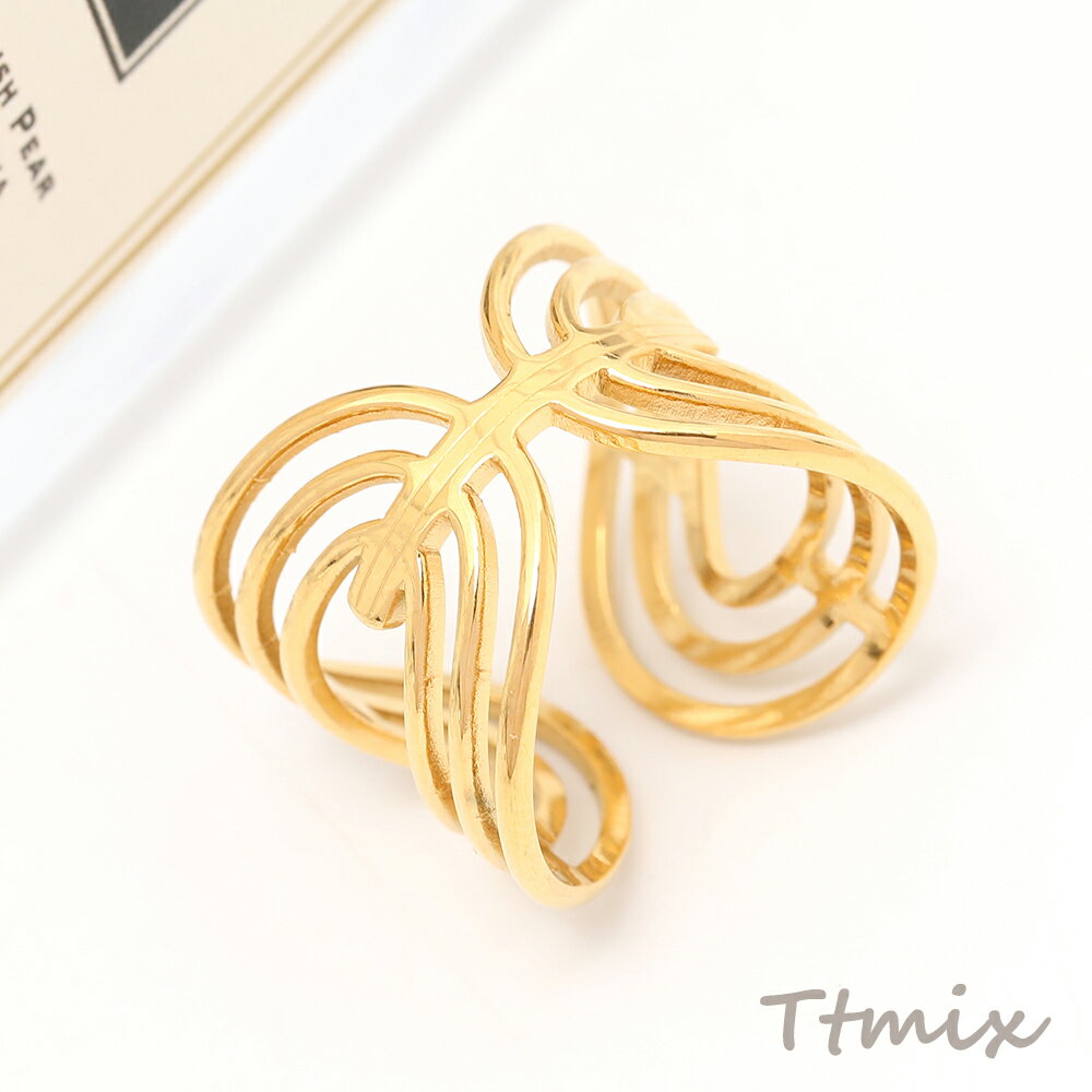 乐天商城 - ステンレスリング オープンリング ステンレス製 ゴールド 13号（1ヶ）