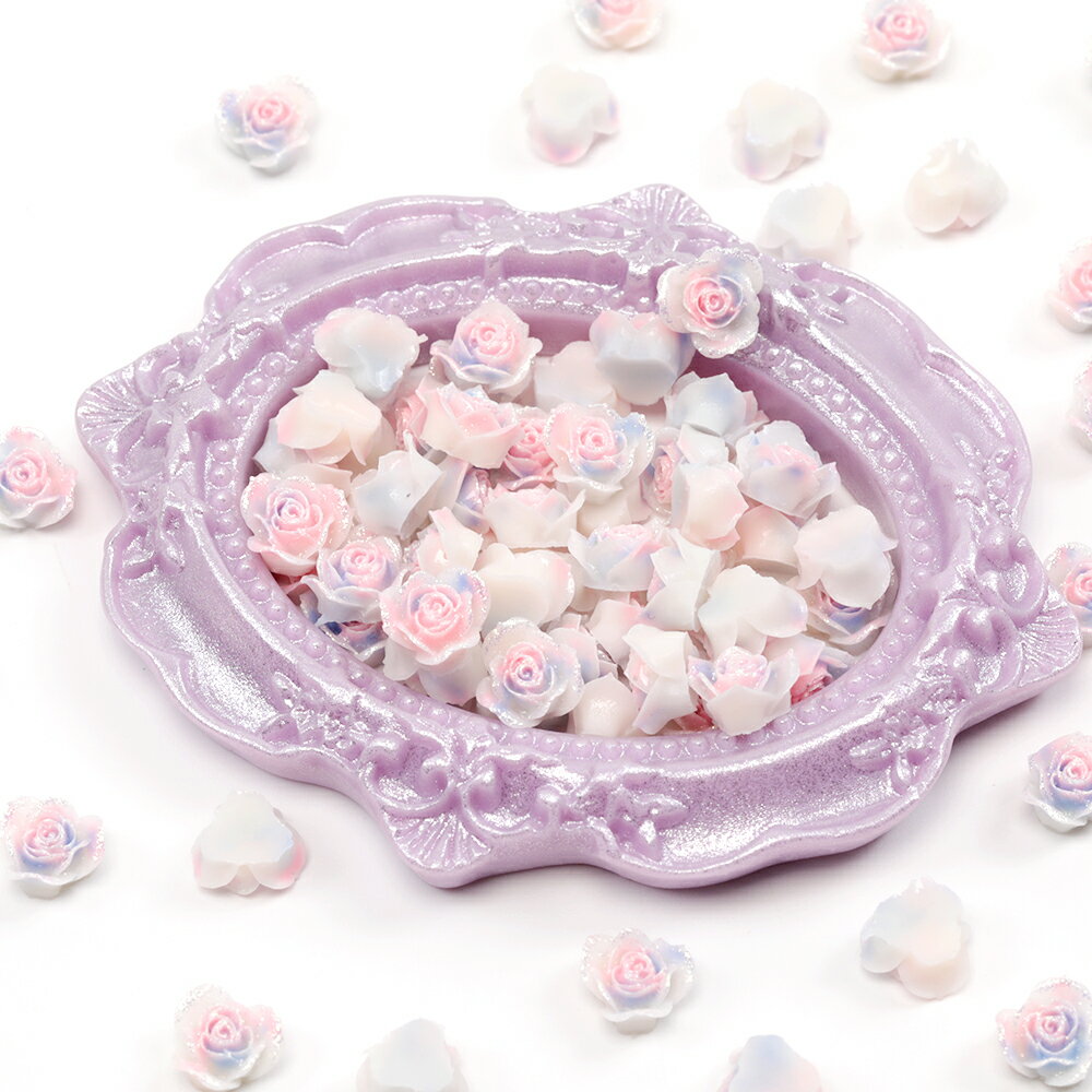 ネイルパーツ カメリア ジェルネイルデコパーツ花 フラワー貼付けパーツ UVレジン封入パーツ 樹脂製 7mm (30ヶ)