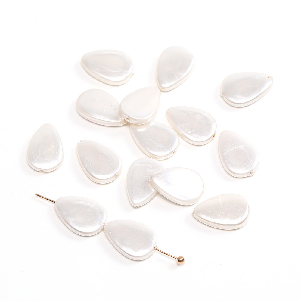 シェルビーズ しずく型 9×13mm ホワイト（2ヶ）