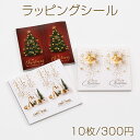 ラッピングシール クリスマス印刷 Thank youシール ラベルシール ステッカー 梱包材 約5×10cm (10枚シート)