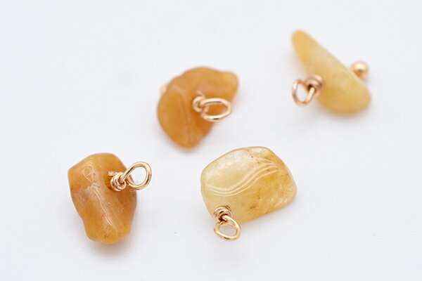 高品質天然石チャーム めがね留め さざれ コネクター 1カン【4ヶ】