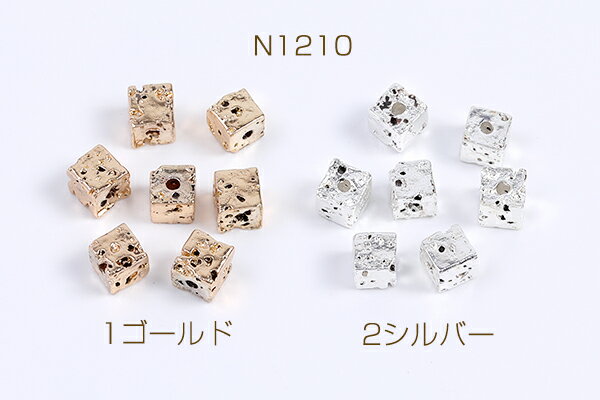 人口石メッキビーズ メッキラヴァストーン(人口石) スクエア型 4mm（20ヶ）