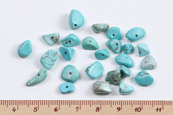 天然石ビーズ 天然石さざれ石 ターコイズ 5-7mm（50ヶ）
