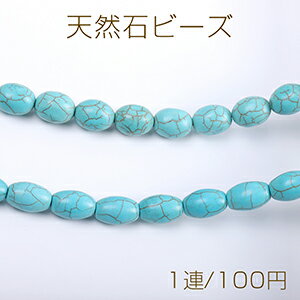 天然石ビーズ ターコイズ オーバル 全2種（1連）
