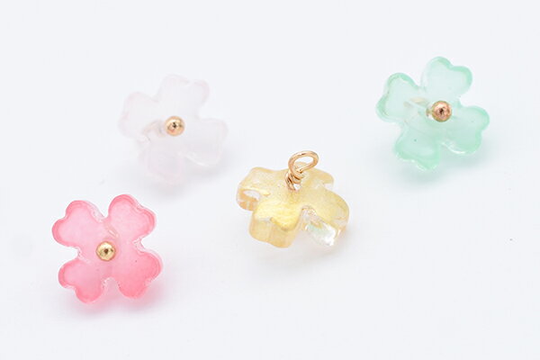 高品質チェコガラスチャーム めがね留め 4弁花 フラワー 8×8mm 1カン【4ヶ】