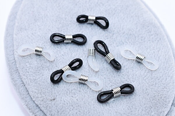 メガネチェーンゴムパーツ 4.5×21mm ロジウム【40ヶ】