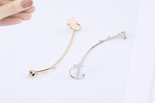 イヤリングコンバーター イヤーカフ 星型 3カン付き 55mm（1ヶ）