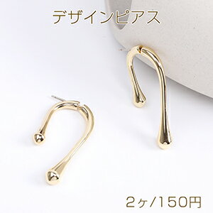Rakuten - 高品質デザインピアス しずく型 17×37mm ゴールド（2ヶ）