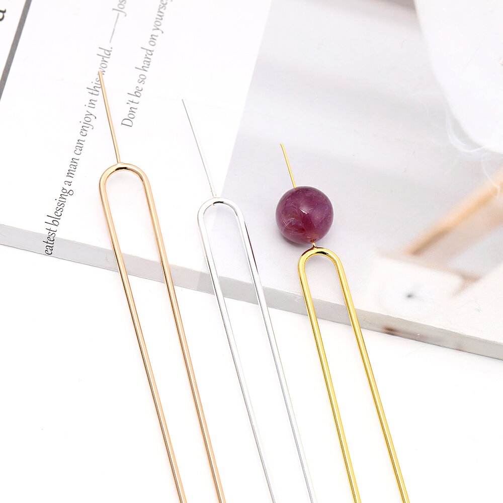 かんざしパーツ U字ピン 芯立付き 13cm（1ヶ）