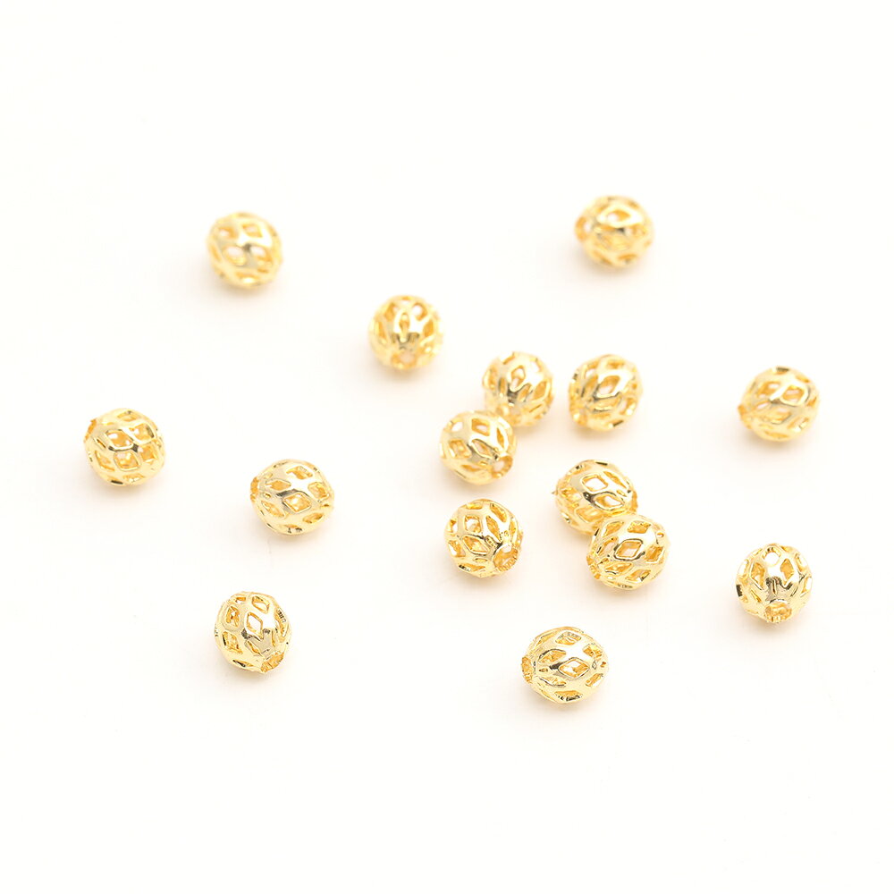 ROSSO小倉 楽天市場店の透かし玉 6mm ゴールド（10ヶ）｜アングル3