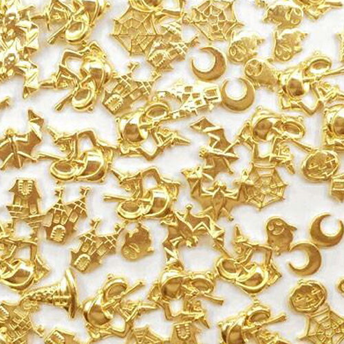 ハロウィンレジン用封入パーツ ミニチャーム お化け カボチャ お城 月 蜘蛛の巣 セット