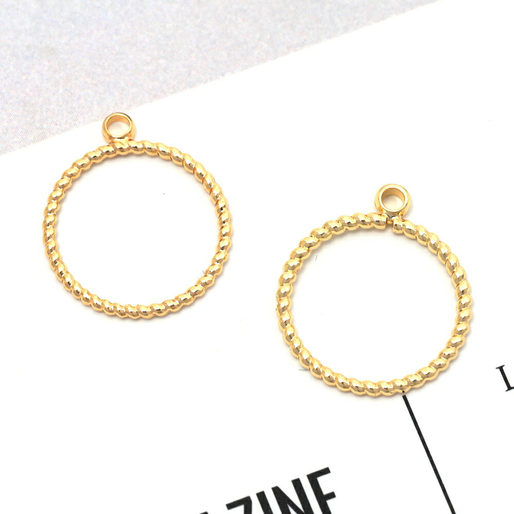 メタルフレームチャーム 丸型 1カン 14×16mm（6ヶ）