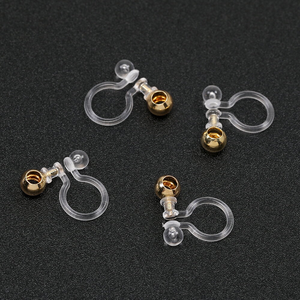 樹脂ノンホールピアス金具 防アレルギーピアスパーツ 横通し穴（6ヶ）