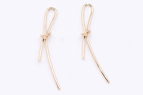 チャームパーツ リボン 6×43mm ゴールド【4ヶ】