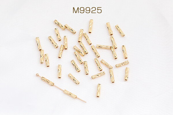 高品質メタルパイプパーツ デザインパイプ 2×8.5mm ゴールド（15ヶ）