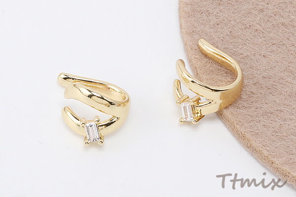 高品質ジルコニアイヤーカフ デザインイヤーカフ 14×15mm 片耳用（1ヶ）