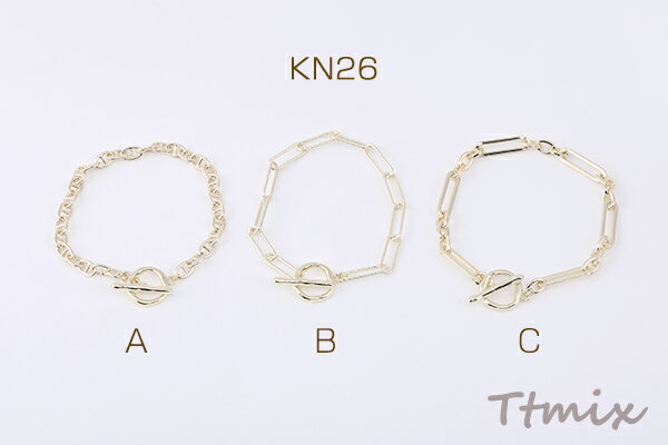 高品質メタルチェーンブレスレット ライトゴールド 全3種