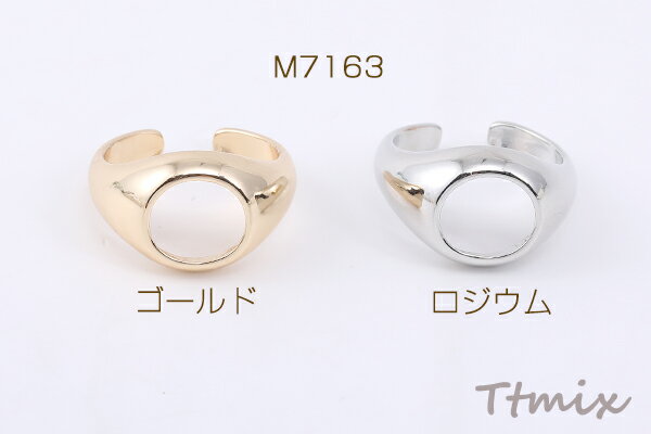 高品質デザインリング 指輪 空枠リング 丸型 12.5×20mm【1ヶ】