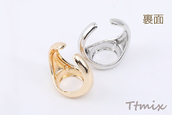 高品質デザインリング 指輪 空枠リング 丸型 12.5×20mm【1ヶ】