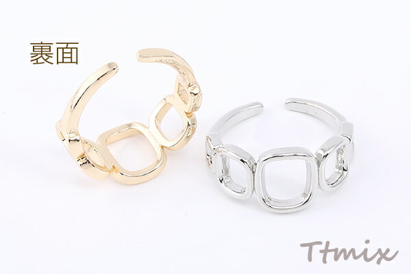 高品質デザインリング 指輪 5連長方形フレーム 10×20mm【1ヶ】