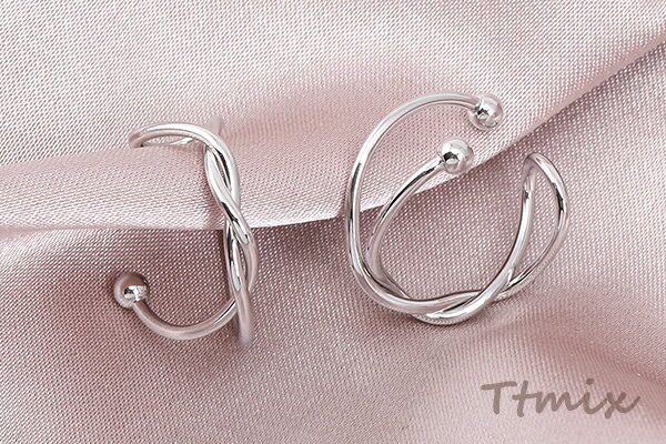 イヤーカフ ツイスト ボール付き 18×19mm 片耳用【1ヶ】