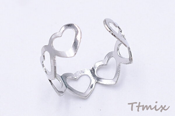 ファッションリング 指輪 フレームハートリング 幅約6mm【4ヶ】