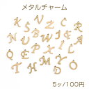ステンレス製 メタルチャーム アルファベットチャーム ゴールド No.15-25（5ヶ）