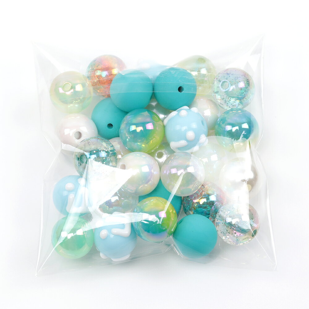 アクリルビーズ ラウンド カラーミックス 約16mm（30ヶ）