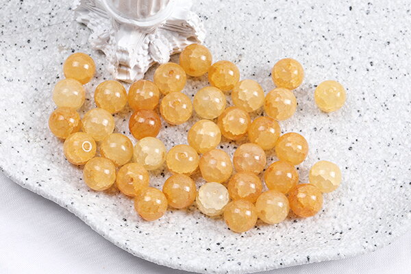 ガラスビーズ ガラスクラックビーズ 丸玉 10mm グラデーションカラー（20ヶ）